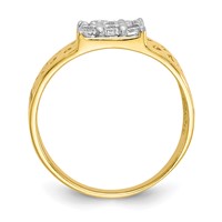 10K Yellow Gold 9-Stone CZ and Lattice Ring view 2