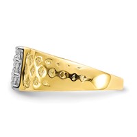 10K Yellow Gold 9-Stone CZ and Lattice Ring view 4