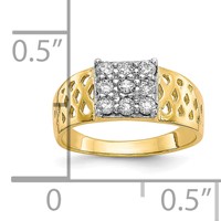 10K Yellow Gold 9-Stone CZ and Lattice Ring view 3