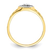 10K CZ Hexagon Size 3 Ring view 2