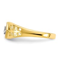 10K CZ Hexagon Size 3 Ring view 4
