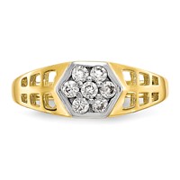 10K CZ Hexagon Size 3 Ring view 5