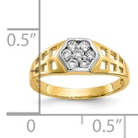 10K CZ Hexagon Size 3 Ring view 3