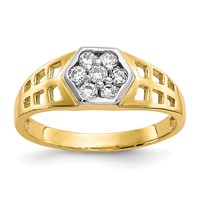 10K CZ Hexagon Size 3 Ring view 1
