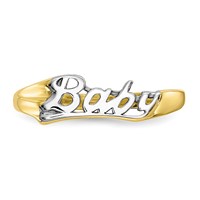 10K and White Rhodium Baby Ring - Size 3 view 5