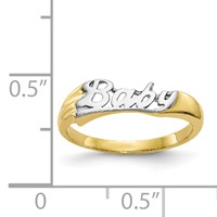 10K and White Rhodium Baby Ring - Size 3 view 3