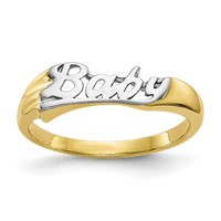 10K and White Rhodium Baby Ring - Size 3 view 1