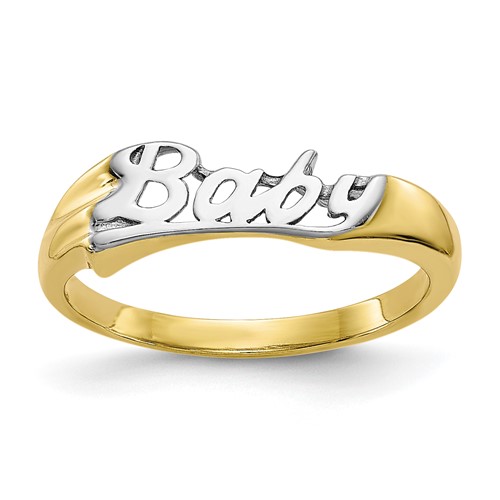 10K w/ Rhodium BABY Child's Ring