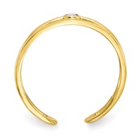 10K Yellow Gold Bezel-set Clear CZ Toe Ring view 2