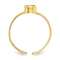 10K Yellow Gold Bezel-set 3mm Round Clear CZ Toe Ring view 2