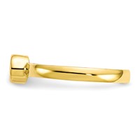 10K Yellow Gold Bezel-set 3mm Round Clear CZ Toe Ring view 4