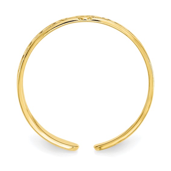 Gold Polished Heart Toe Ring