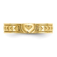 10K Yellow Gold Heart Toe Ring view 5