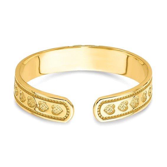 Gold Polished Heart Toe Ring