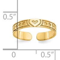 10K Yellow Gold Heart Toe Ring view 3