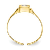 10K Bezel-set 3mm Square Clear CZ Toe Ring view 2