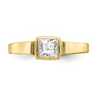10K Bezel-set 3mm Square Clear CZ Toe Ring view 5
