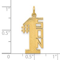 10K Yellow Gold Lined Design #1 Son Charm view 3