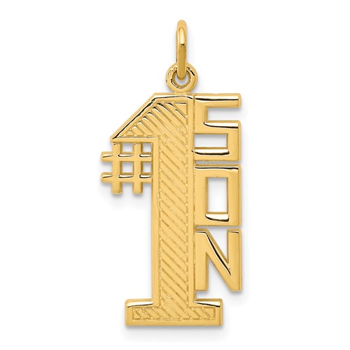 10K Yellow Gold Lined Design #1 Son Charm