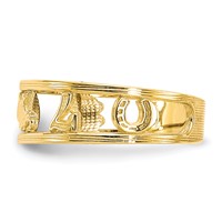 10K Yellow Gold Good Luck Symbols Toe Ring view 4