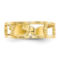 10K Yellow Gold Good Luck Symbols Toe Ring view 5