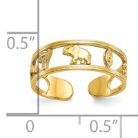 10K Yellow Gold Good Luck Symbols Toe Ring view 3