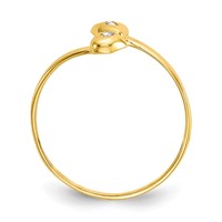 10K Yellow Gold Bezel-set Clear CZ Bypass Toe Ring view 2
