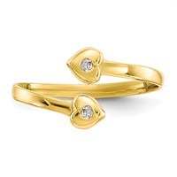 10K Yellow Gold Bezel-set Clear CZ Bypass Toe Ring view 5