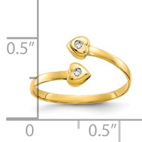 10K Yellow Gold Bezel-set Clear CZ Bypass Toe Ring view 3