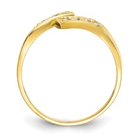 10K Yellow Gold Graduated Clear CZ Bypass Toe Ring view 2