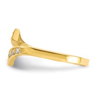 10K Yellow Gold Graduated Clear CZ Bypass Toe Ring view 4