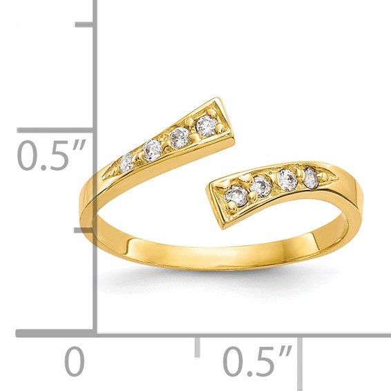 10k CZ Toe Ring
