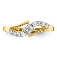 10K Yellow Gold Clear CZ Fancy Ring view 5
