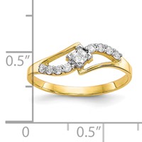 10K Yellow Gold Clear CZ Fancy Ring view 3