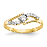 10K Yellow Gold Clear CZ Fancy Ring view 1