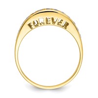 10K Yellow Gold I Love You Forever CZ Ring view 5
