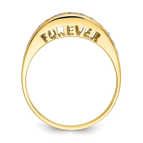 10k I LOVE YOU FOREVER  CZ Ring
