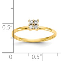 10K 4-Stone Clear CZ Promise Ring view 3