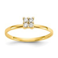 10K 4-Stone Clear CZ Promise Ring view 1