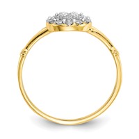 10K Yellow Gold Clear CZ Cluster Halo Ring view 2