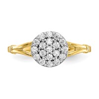 10K Yellow Gold Clear CZ Cluster Halo Ring view 5