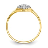 10K Yellow Gold Clear CZ Cluster Ring view 2