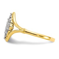 10K Yellow Gold Clear CZ Cluster Ring view 4