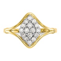10K Yellow Gold Clear CZ Cluster Ring view 5