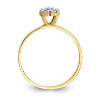 10K Yellow Gold Clear CZ Cluster Promise Ring view 2
