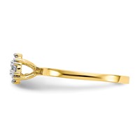 10K Yellow Gold Clear CZ Cluster Promise Ring view 4