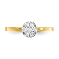 10K Yellow Gold Clear CZ Cluster Promise Ring view 5
