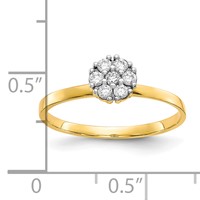 10K Yellow Gold Clear CZ Cluster Promise Ring view 3