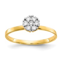10K Yellow Gold Clear CZ Cluster Promise Ring view 1