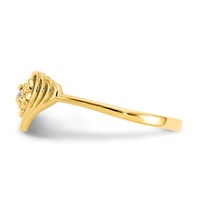 10K Yellow Gold CZ Heart Ring view 4